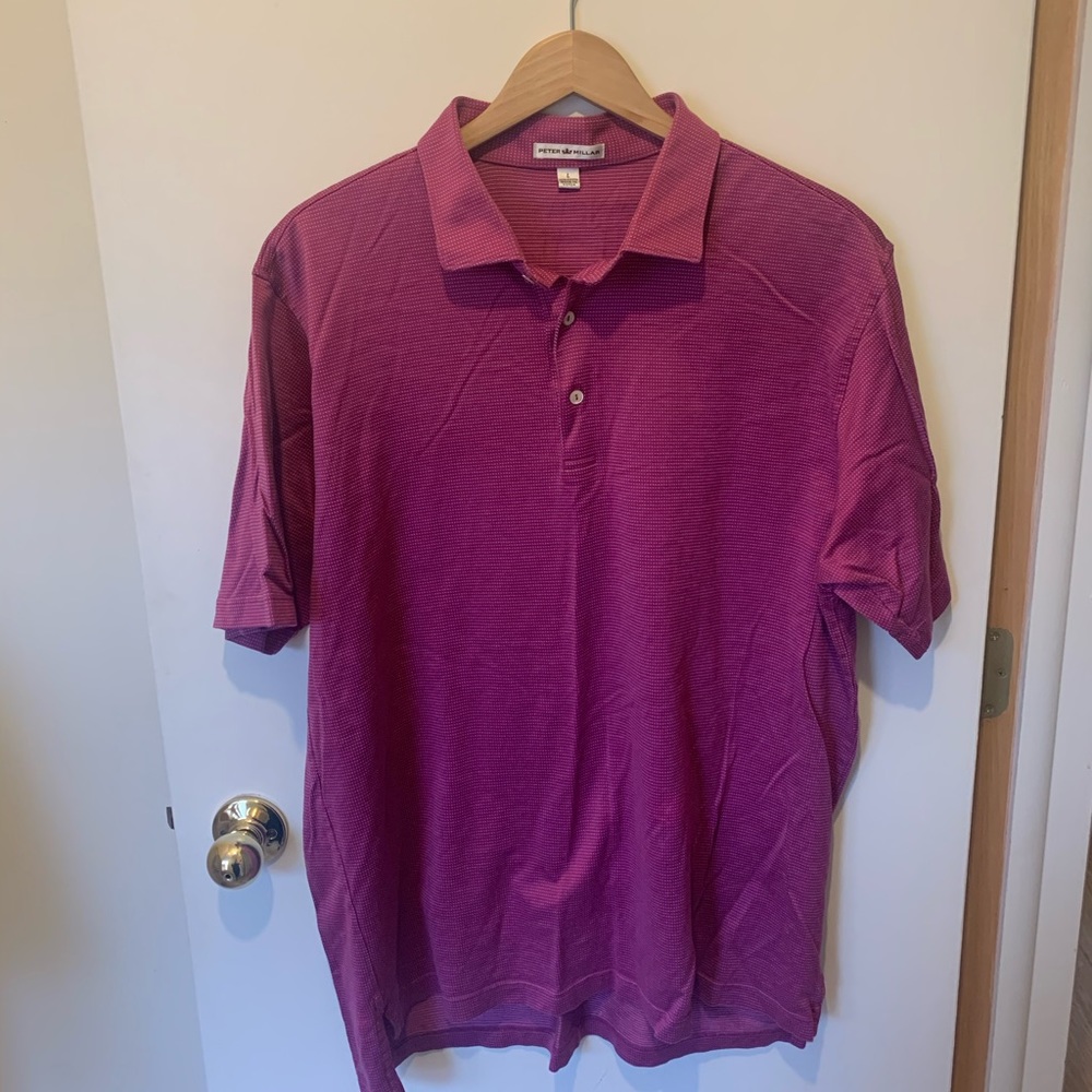Mint Peter Millar Maroon Microdot Polo - image 2
